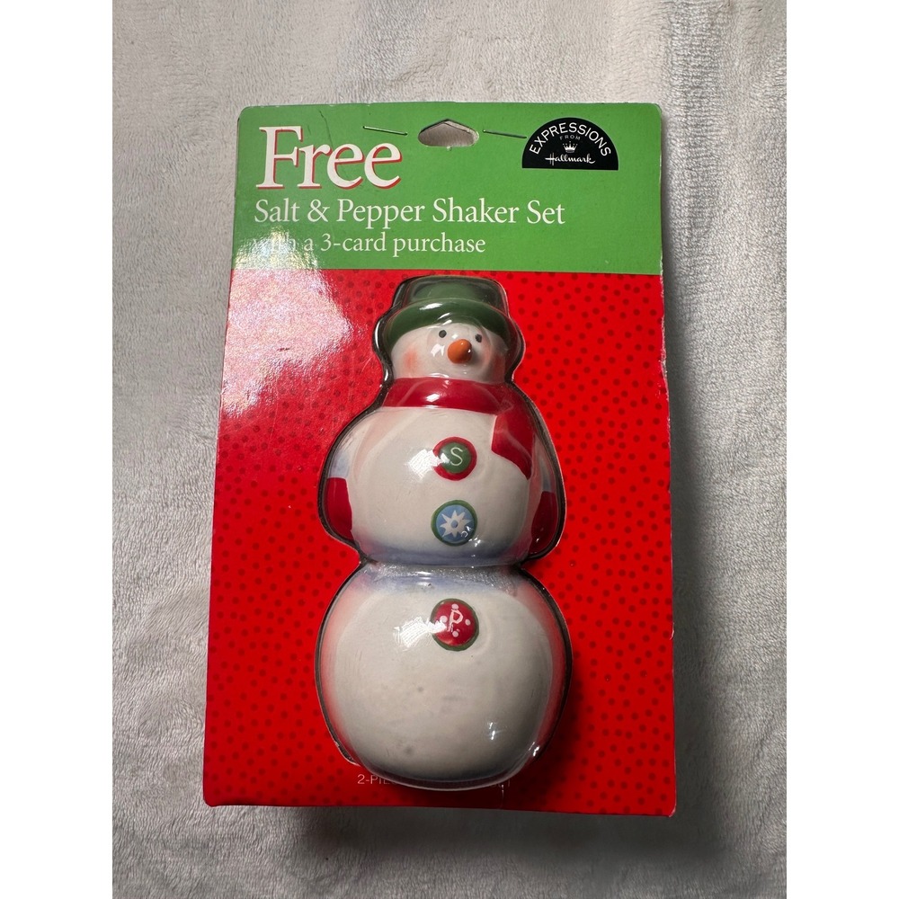Hallmark Expressions Snowman Salt and Pepper Shaker Set Christmas 600PR687N New